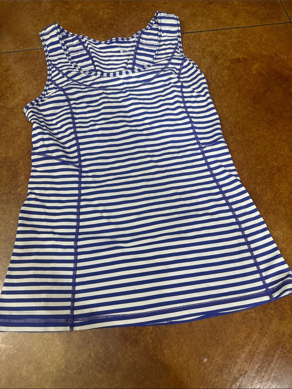 lululemon athletica Blue and White Striped Tank